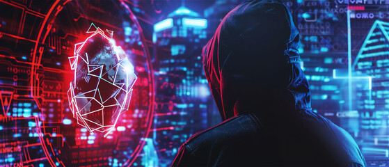 サイバーセキュリティとハッキングの未来を描いたビジュアル