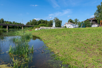 KASHIN, TVER Region, RUSSIA - July 07, 2025: recreation area by the Kashinka River in Kashin Horse Passage