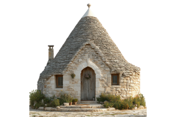 Trullo Architecture: An iconic stone trullo with a conical roof stands as a testament to time-honored architecture. The robust structure exudes character and cultural richness.