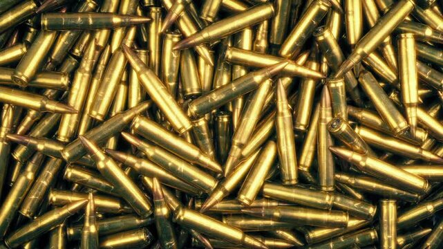 Pile Of Bullets Rotating Birdseye View
