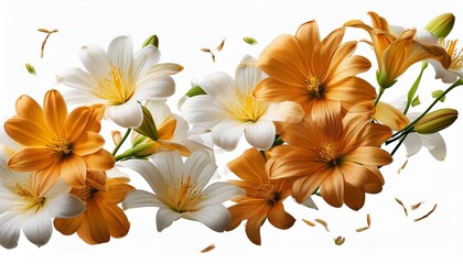 Obraz premium Falling Stephanotis Flowers On White Background Transparent Background