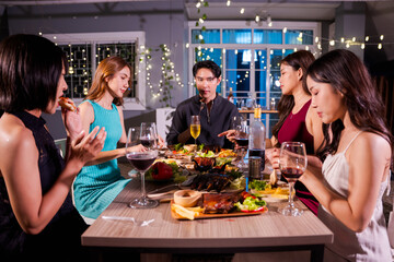 Closeup business woman holding a glass of wine