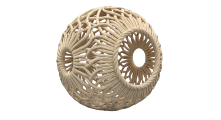 Elegant Woven Rattan Torus Abstract Geometric Design