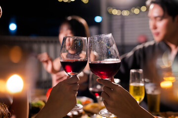 food and Drink, wine red and for a friendly, in a bar or a restaurant 
