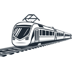 Modern electric high-speed passenger train on railway tracks