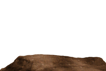 Dark, rugged planetary surface with brown and earthy tones under an infinite black sky, suggesting a desolate extraterrestrial landscape or moon