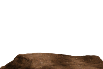 Dark, rugged planetary surface with brown and earthy tones under an infinite black sky, suggesting a desolate extraterrestrial landscape or moon