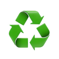 Obraz premium Recycling Symbol Green Icon Isolated On Transparent Background