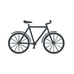 Simple classic bicycle icon silhouette. Vector graphic for eco friendly transport and healthy lifestyle.