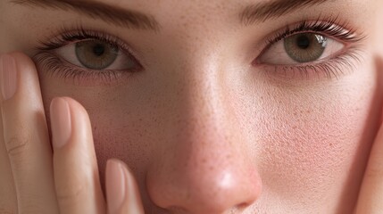 Avoid Touching Eyes. Preventative Facial Hygiene - Health Measures to Avoid Touching Mouth, Lips, and Nose