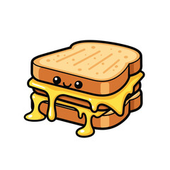 Delicious Grilled Cheese Sandwich with Melted Cheese.