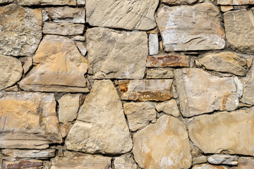 Wall made of stone with a rough texture