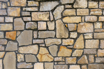 Wall made of stone and bricks