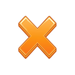 Obraz premium Shiny Orange 3D Multiplication Cross Illustration for Math Problems and Error Symbols