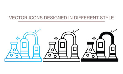 Obraz premium Chemical Industry icon set multiple style collection