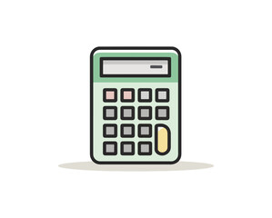 Calculator illustration vector isolated on black background