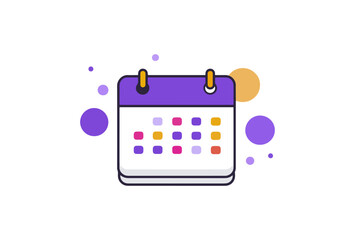Calendar illustration schedule and planning design
