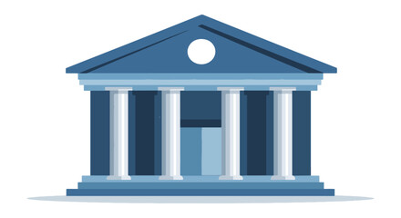 Classic building with columns and pediment vector illustration