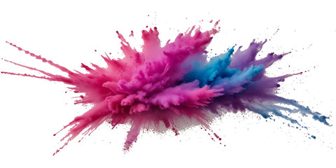 Vector abstract colorful rainbow holi paint and colorful cloud smoke powder explosion isolated on transparent wide panorama background.	