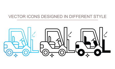 Forklift icon set multiple style collection