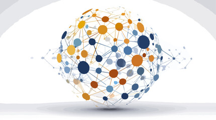 Abstract globe with connected dots digital network illustration