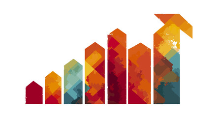 Abstract growth chart illustration on black background