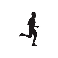 Running silhouette , marathon , runners