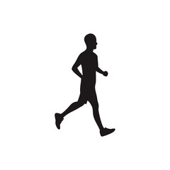 Running silhouette , marathon , runners