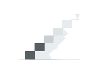 Ascending steps icon conceptual illustration of progress and development