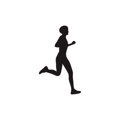 Running silhouette , marathon , runners