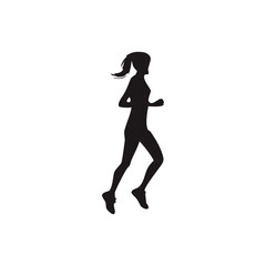 Running silhouette , marathon , runners