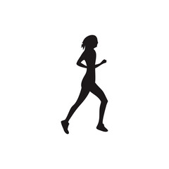 Running silhouette , marathon , runners