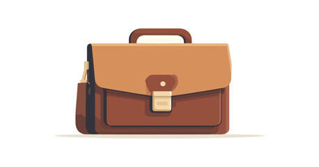 Briefcase illustration brown color vector isolated