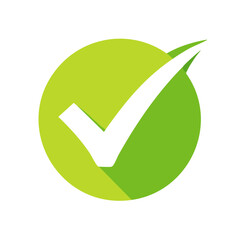 Check Mark Icon Set in Green Circle, Symbolic of Approval, Validation, and Selection
