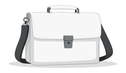 Briefcase illustration white and gray isolated