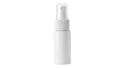 White plastic cosmetic spray bottle isolated on white background