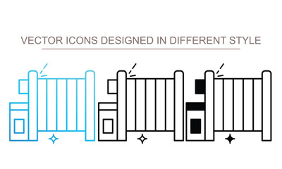 Factory Gate icon set multiple style collection