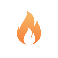 Vibrant orange gradient fire flame icon symbol graphic design element