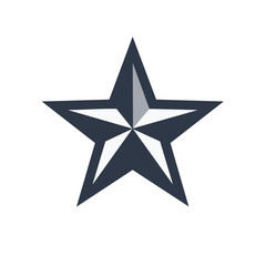 Obraz premium Star symbol with shaded detailing, vector graphic, isolated on a white background