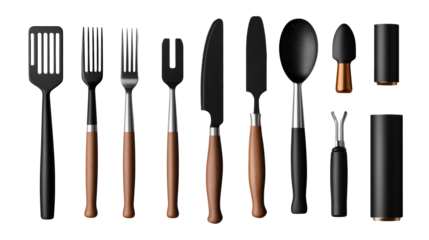 Barbecue Tools on Transparent Background