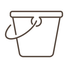 Cleaning bucket line icon isolated on transparent background. Household pail for mopping, washing, and home chores. Essential tool for hygiene and floor care. Editable stroke.