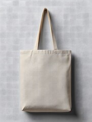 Mockup of a beige eco bag isolated on a white background