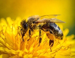 bee on yellow flower
