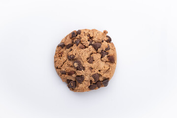 chocolate chip cookie on a white background