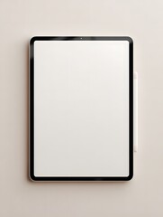 Tablet mockup with blank white screen, isolated on white background