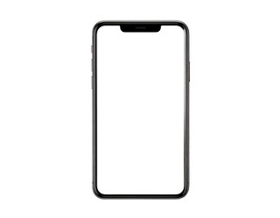 Sleek, silver-edged smartphone with a blank black screen, isolated against a dark backdrop