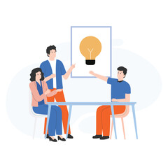 Team Discussion Vector Illustration Which can easily edit or modify