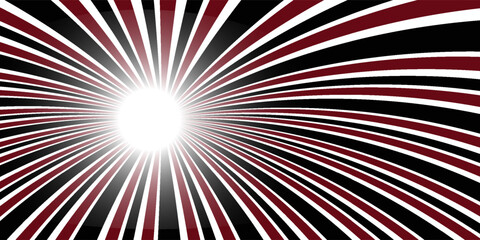 Black and white radial lines background in a comic book. Manga speed frame. Vector illustration.