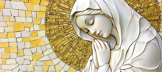 Stunning Mosaic Artwork Virgin Mary