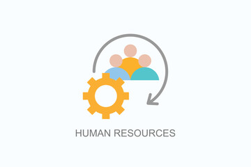 Human Resources Icon Or Logo Isolated Vector Illustration